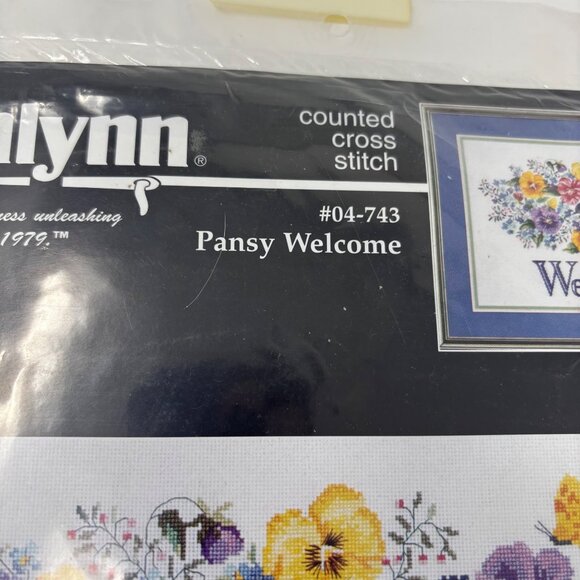 Janlynn Counted Cross Stitch Kit Pansy Welcome #04-743 New! - Picture 3 of 3